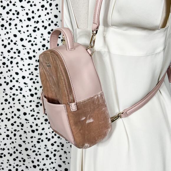Kate Spade | Watson Lane Merry Pink Silk Velvet Leather Crossbody Mini Backpack - Picture 7 of 15